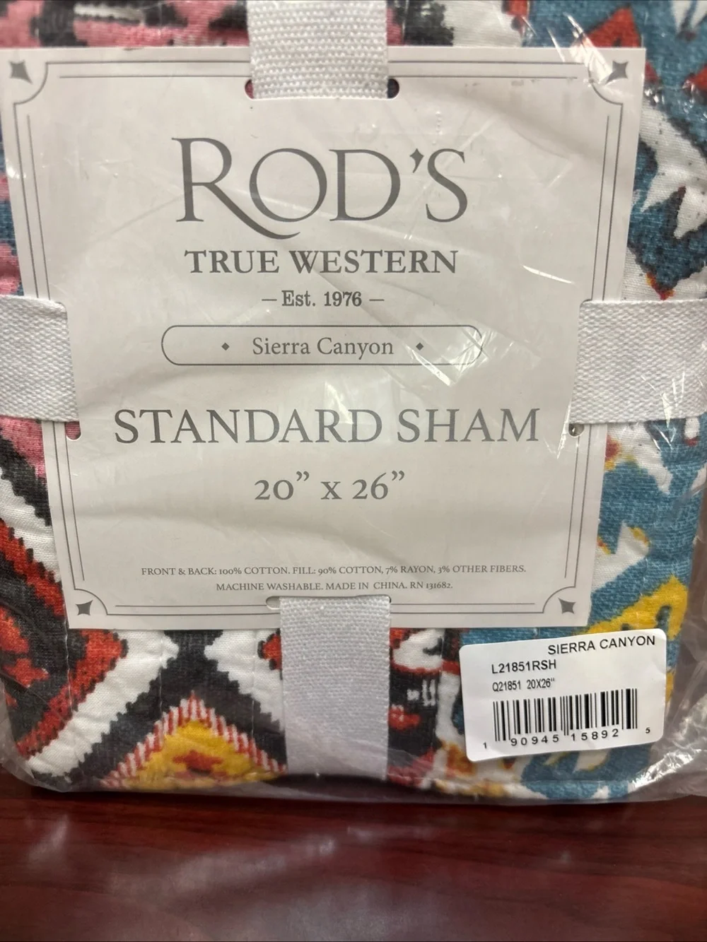 Rod's True Western Sierra Canyon Standard Sham 20” X 26” Southwest Patchwork